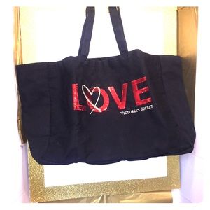 Victoria’s Secret’s Black Sequined LOVE Tote